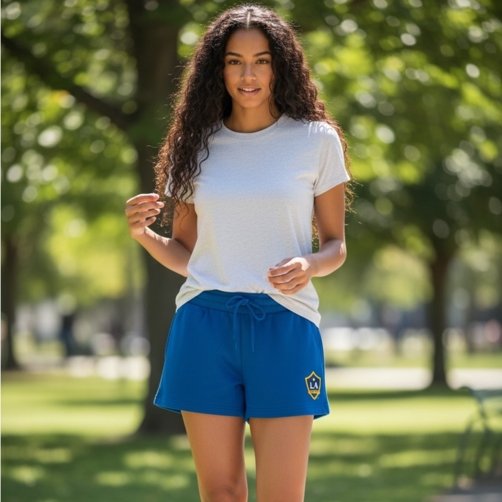 💰L-Galaxy By Harvic Women's Athletic Blue Shorts NWOT